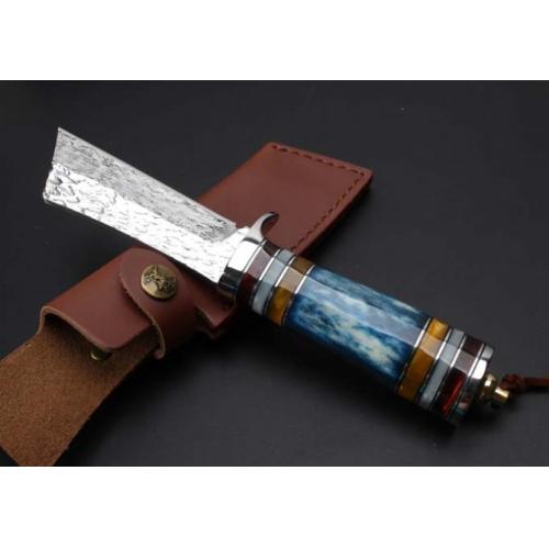 Hand-Forged Damascus Small Warrior Knife