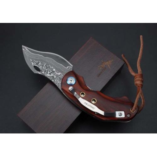 Damascus - Eagle Folding Knife