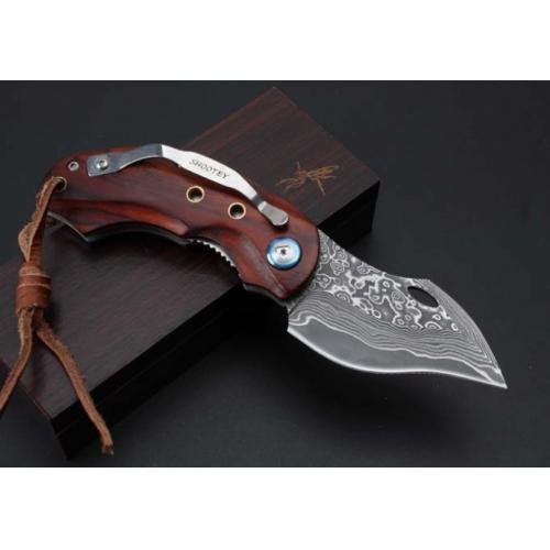 Damascus - Eagle Folding Knife