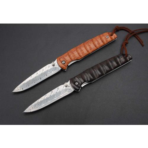 Imported Swedish Damascus - Ugly Duckling Folding Knife