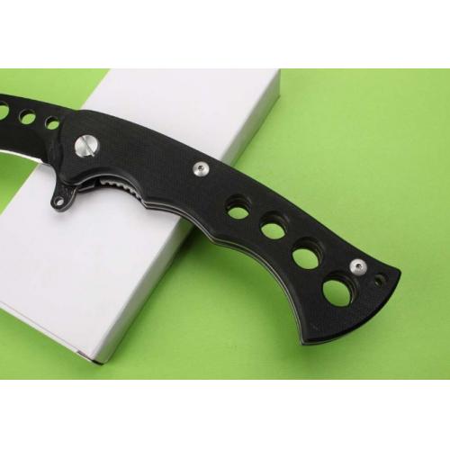 Dual-Bearing Quick-Open Folding Knife with Stonewashed Handle