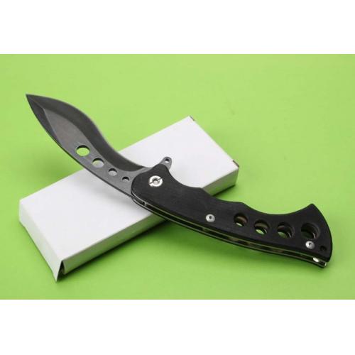 Dual-Bearing Quick-Open Folding Knife with Stonewashed Handle