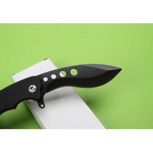 Dual-Bearing Quick-Open Folding Knife with Stonewashed Handle