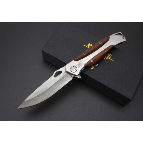 Damascus Boar Swordfish Quick-Open Folding Knife with Bearing