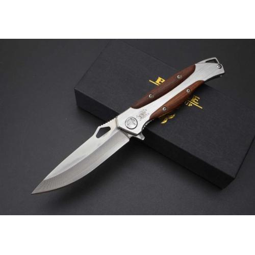 Damascus Boar Swordfish Quick-Open Folding Knife with Bearing