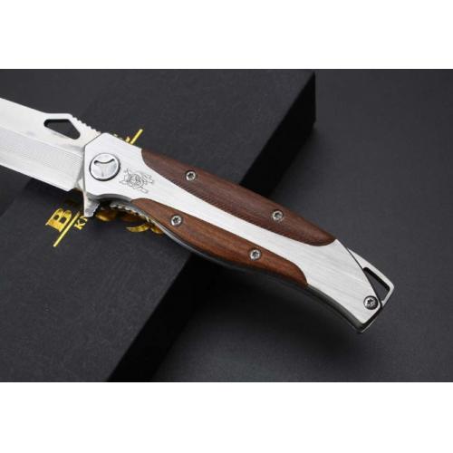 Damascus Boar Swordfish Quick-Open Folding Knife with Bearing