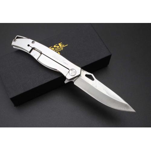 Damascus Boar Swordfish Quick-Open Folding Knife with Bearing