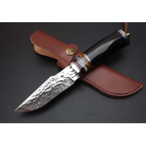 Hand-Forged Damascus Hunting Knife