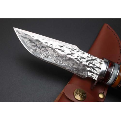 Hand-Forged Damascus Hunting Knife