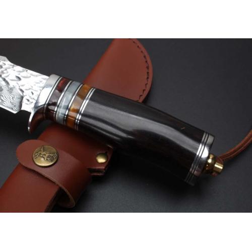 Hand-Forged Damascus Hunting Knife