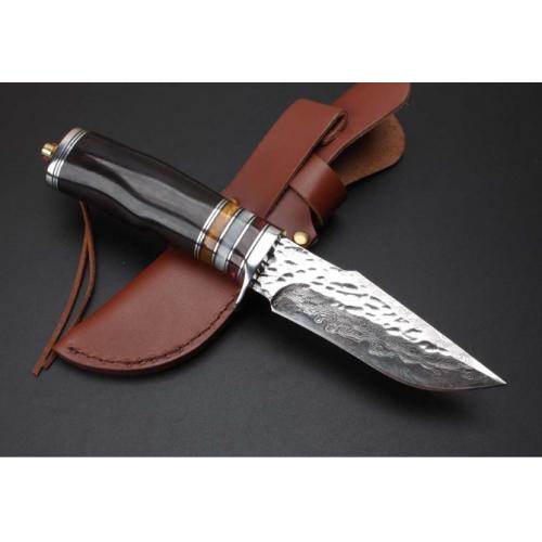Hand-Forged Damascus Hunting Knife