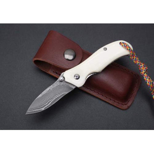 Damascus - ZT Beast Bone Mini Folding Knife