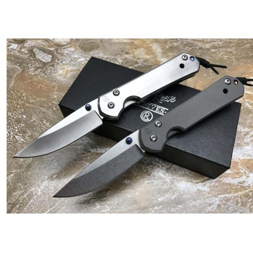 ChrisV Little Sand Folding Knife with Titanium Handle (Plain Edge)