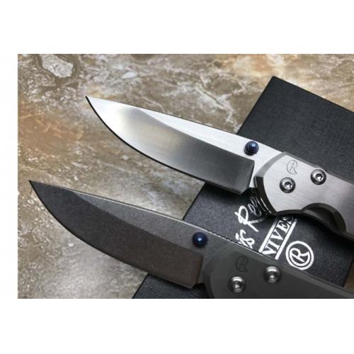 ChrisV Little Sand Folding Knife with Titanium Handle (Plain Edge)