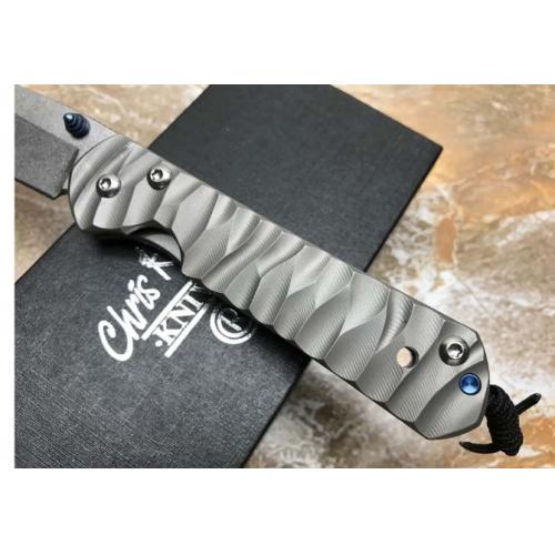 Chris Reeve Small Sebenza Titanium Folding Knife (Wave Pattern Design)