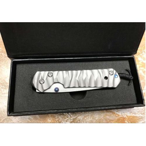 Chris Reeve Small Sebenza Titanium Folding Knife (Wave Pattern Design)
