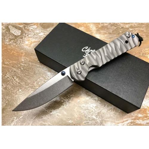 Chris Reeve Small Sebenza Titanium Folding Knife (Wave Pattern Design)