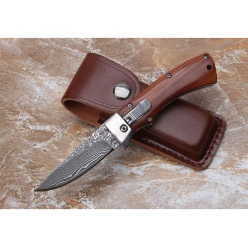 Thomas Damascus Steel Automatic Knife