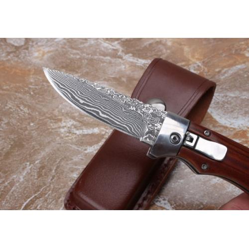 Thomas Damascus Steel Automatic Knife
