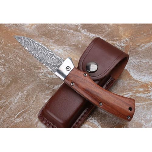 Thomas Damascus Steel Automatic Knife