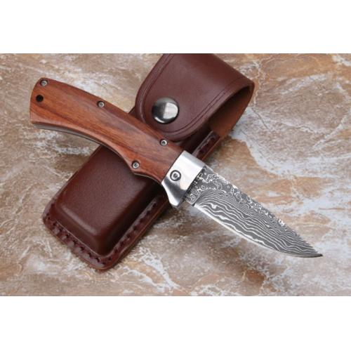 Thomas Damascus Steel Automatic Knife