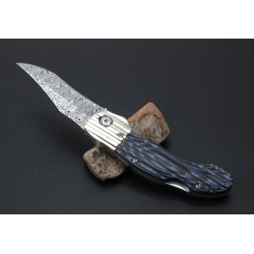 Imported Blue Demon Damascus Folding Knife