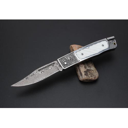 Solo Damascus Steel Folding Knife