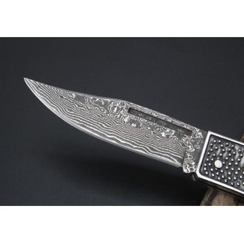 Solo Damascus Steel Folding Knife