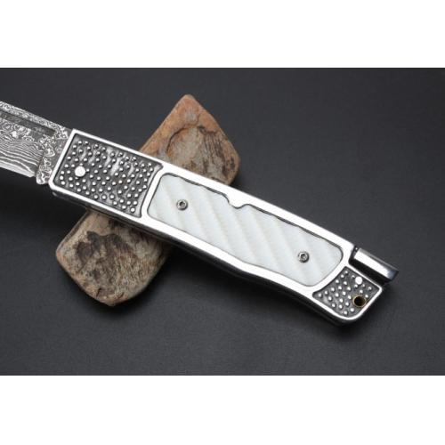 Solo Damascus Steel Folding Knife