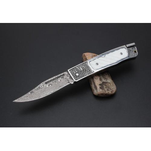 Solo Damascus Steel Folding Knife
