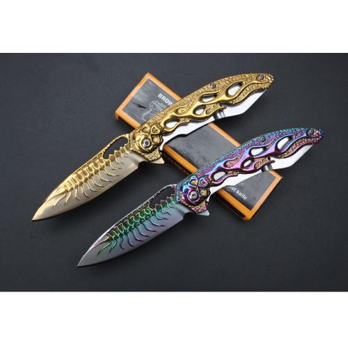 Skull Bearing Quick-Open Folding Knife