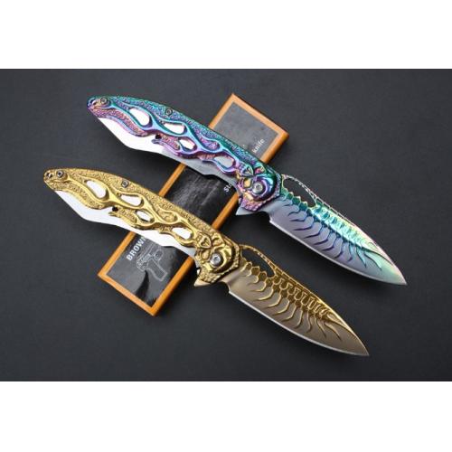 Skull Bearing Quick-Open Folding Knife