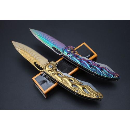 Skull Bearing Quick-Open Folding Knife