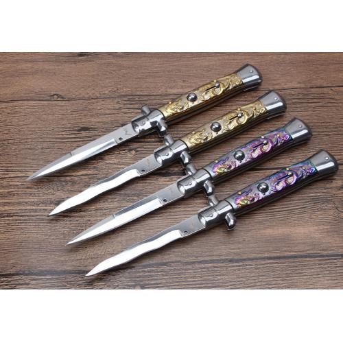 11-Inch Black Stiletto Spring-Assisted Knife
