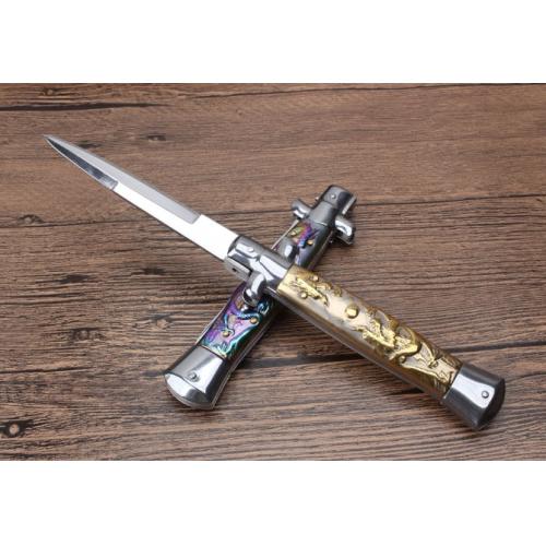 11-Inch Black Stiletto Spring-Assisted Knife