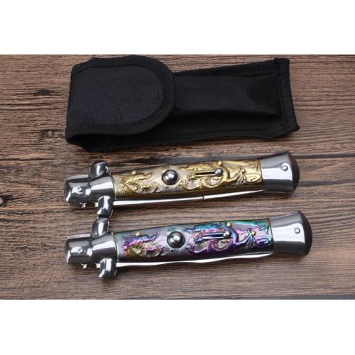 11-Inch Black Stiletto Spring-Assisted Knife