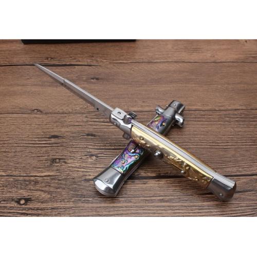 11-Inch Black Stiletto Spring-Assisted Knife