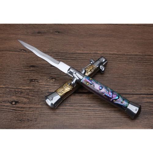 11-Inch Black Stiletto Spring-Assisted Knife