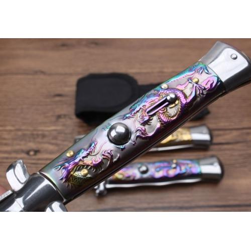 11-Inch Black Stiletto Spring-Assisted Knife