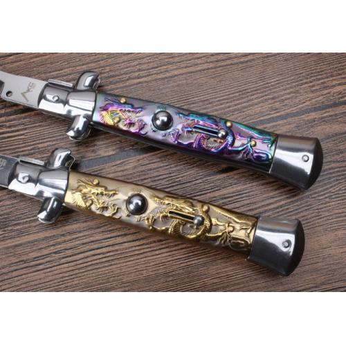 11-Inch Black Stiletto Spring-Assisted Knife