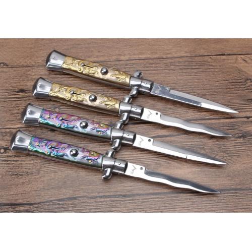11-Inch Black Stiletto Spring-Assisted Knife