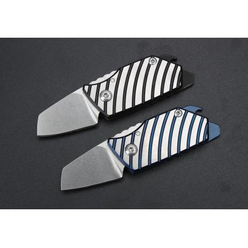 Mini Zebra Keychain Knife with Titanium Handle