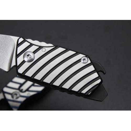 Mini Zebra Keychain Knife with Titanium Handle