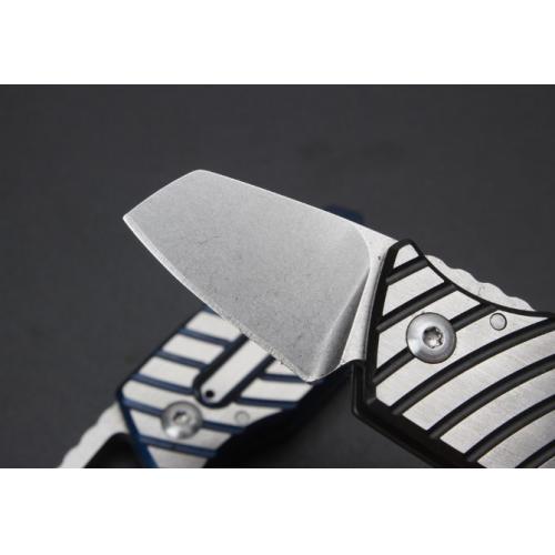 Mini Zebra Keychain Knife with Titanium Handle