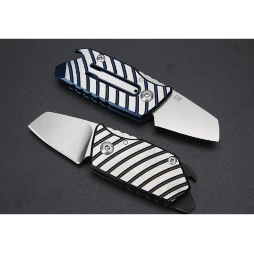 Mini Zebra Keychain Knife with Titanium Handle