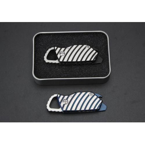 Mini Zebra Keychain Knife with Titanium Handle