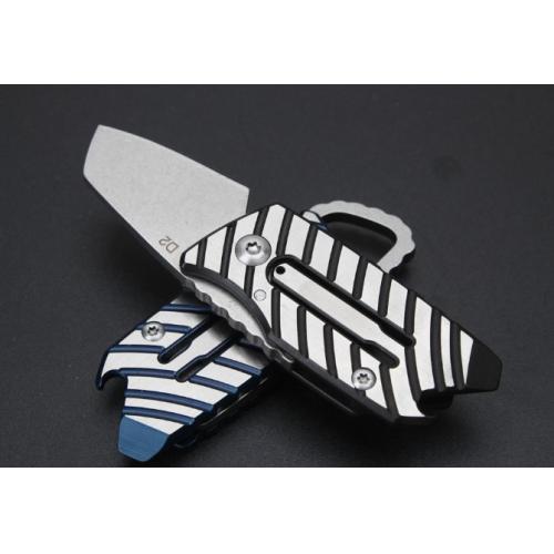 Mini Zebra Keychain Knife with Titanium Handle