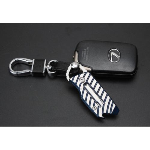 Mini Zebra Keychain Knife with Titanium Handle