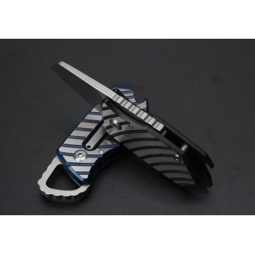 Mini Zebra Keychain Knife with Titanium Handle
