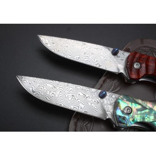 Ronin Damascus Folding Knife